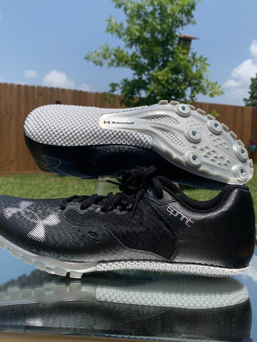 Under Armour Kick Sprint Track Spikes Shoes Men Size 13 Women 14.5 Black